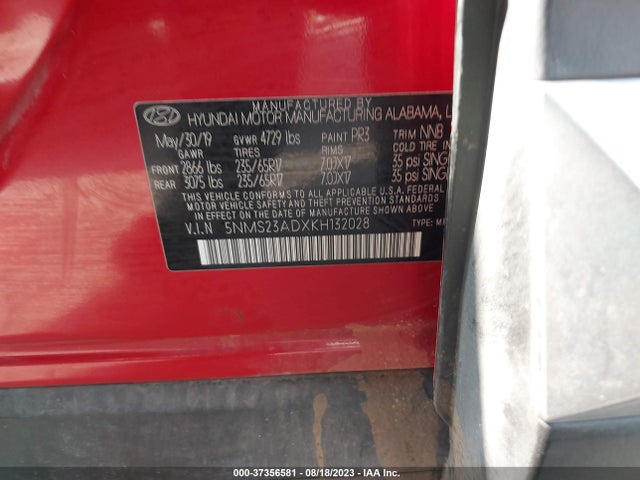 Hyundai Santa Fe Se 2019 5NMS23ADXKH132028 Image 9