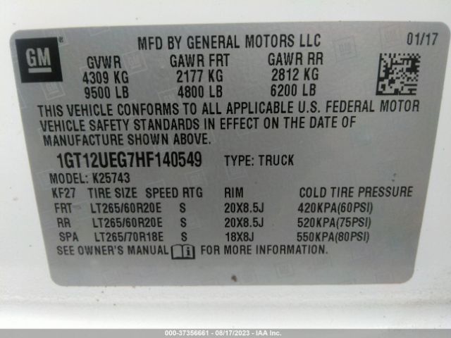 1GT12UEG7HF140549 GMC Sierra 2500hd Denali