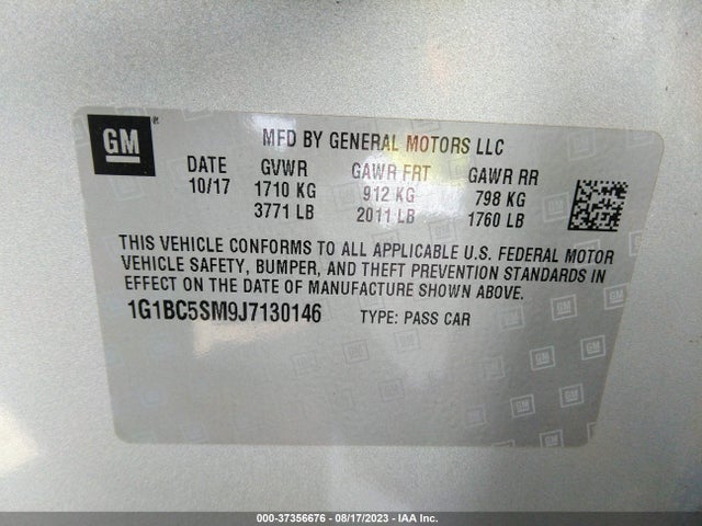 Chevrolet CRUZE LS 2018 1G1BC5SM9J7130146 Image 9