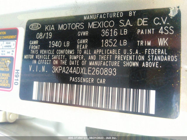 KIA RIO LX 2020 3KPA24ADXLE260893 Image 14