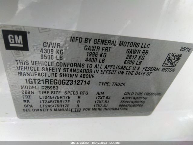 1GT21REG0GZ312714 GMC SIERRA 2500HD