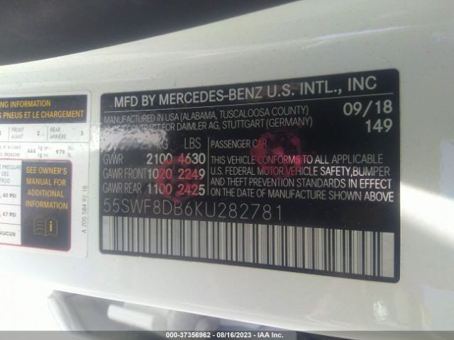 55SWF8DB6KU282781 Mercedes-Benz C-class C 300