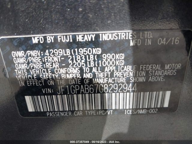 JF1GPAB67G8292944 Subaru Impreza Wagon 2.0i Premium