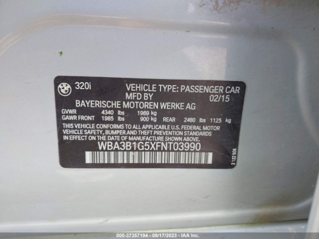 WBA3B1G5XFNT03990 BMW 3 Series 320i