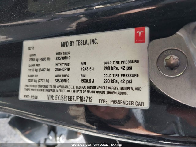 Tesla MODEL 3 2018 5YJ3E1EB7JF184712 Image 21