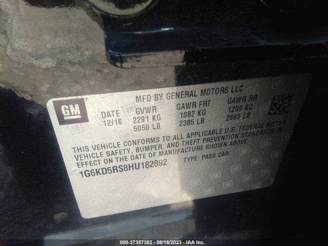 1G6KD5RS8HU182892 Cadillac Ct6 Sedan Luxury Awd