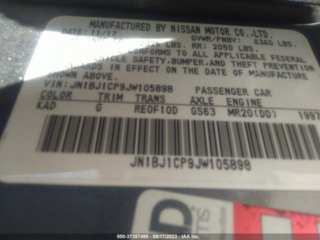 2018 NISSAN ROGUE SPORT S VIN: JN1BJ1CP9JW105898