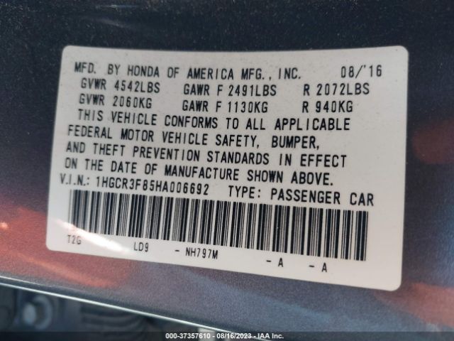 1HGCR3F85HA006692 Honda Accord Sedan Ex-l V6
