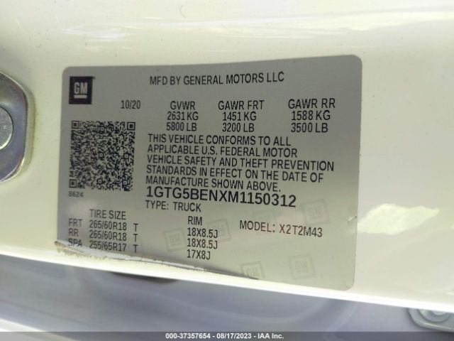 1GTG5BENXM1150312 GMC Canyon 2wd Elevation Standard