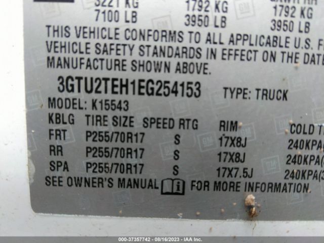 3GTU2TEH1EG254153 GMC SIERRA 1500