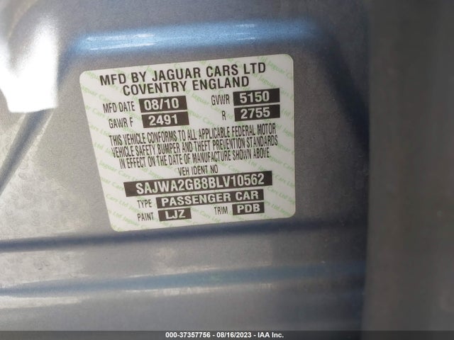 2011 JAGUAR XJ SAJWA2GB8BLV10562 Photo 8