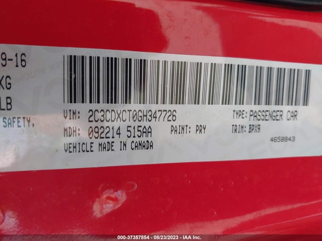 Dodge CHARGER R/T 2016 2C3CDXCT0GH347726 Image 9