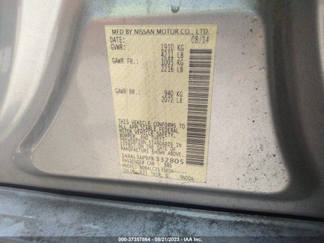 Nissan ALTIMA 2.5 2015 1N4AL3AP9FN332805 Image 10