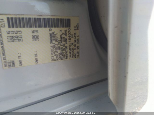 1N4AA5AP7EC464070 Nissan Maxima 3.5 Sv W/sport Pkg