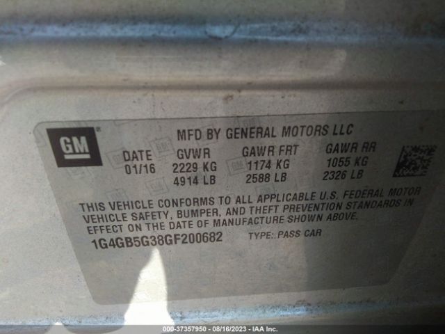 1G4GB5G38GF200682 Buick Lacrosse Leather