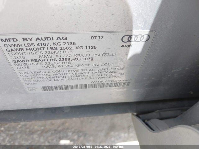 WA1BCCFS3JR010460 Audi Q3 Premium/sport Premium