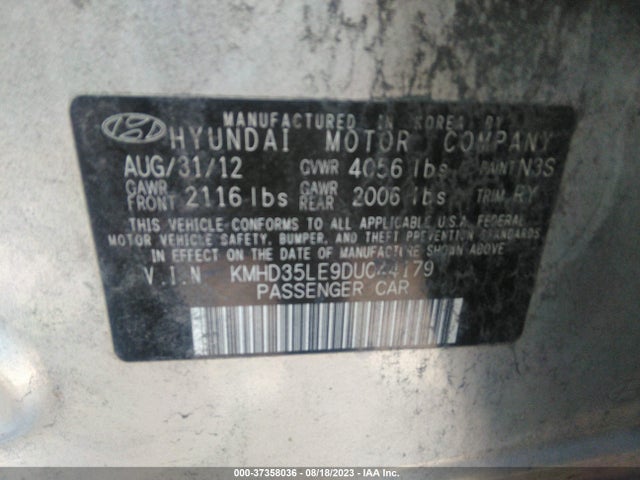 2013 HYUNDAI ELANTRA GT VIN: KMHD35LE9DU044179
