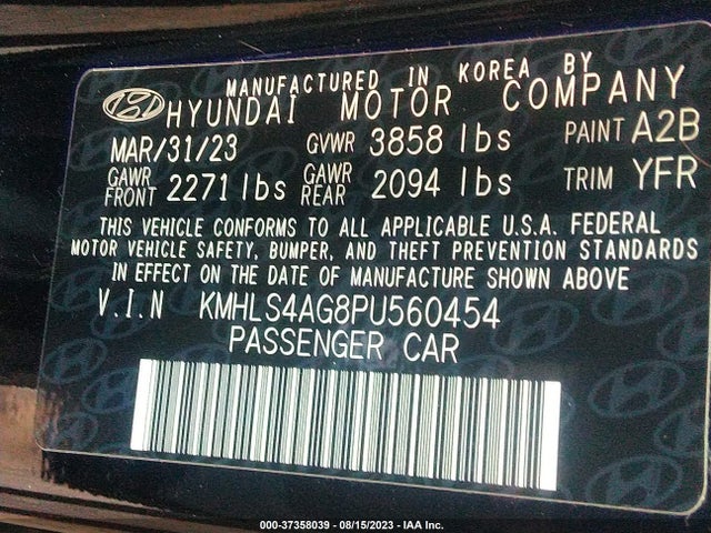 Hyundai ELANTRA SEL 2023 KMHLS4AG8PU560454 Image 16