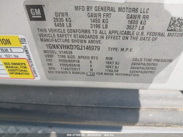 Chevrolet Traverse 2lt 2016 1GNKVHKD7GJ146979 Image 9