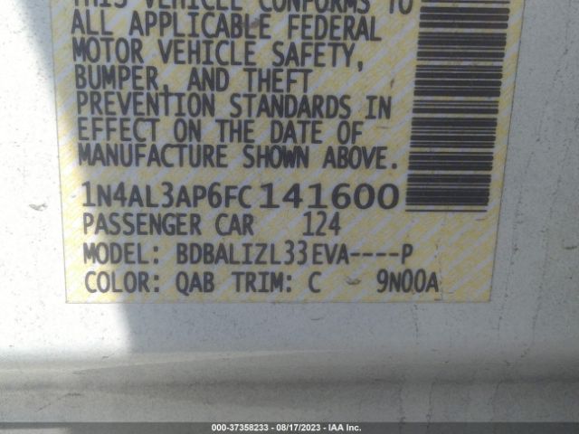 1N4AL3AP6FC141600 Nissan Altima 2.5 Sv
