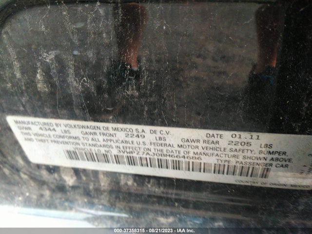 Aukcja sprzedaży 2011 Volkswagen Jetta Sportwagen S, vin: 3VWPZ7AJ0BM664686, numer aukcji: 37358315
