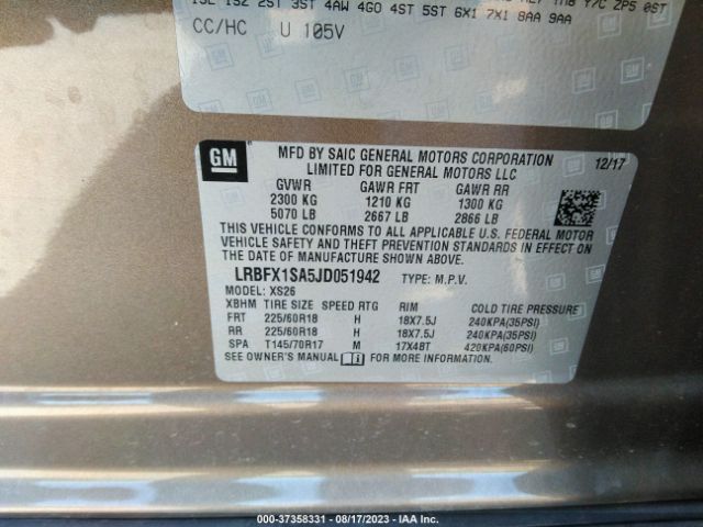 LRBFX1SA5JD051942 Buick Envision Essence