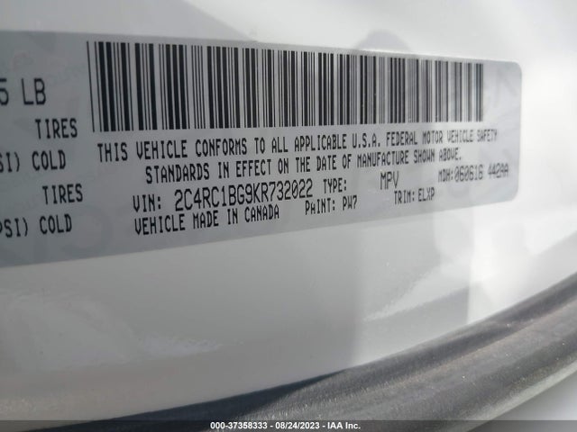 2C4RC1BG9KR732022 Chrysler Pacifica Touring L