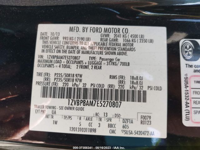 1ZVBP8AM7E5270807 Ford Mustang V6