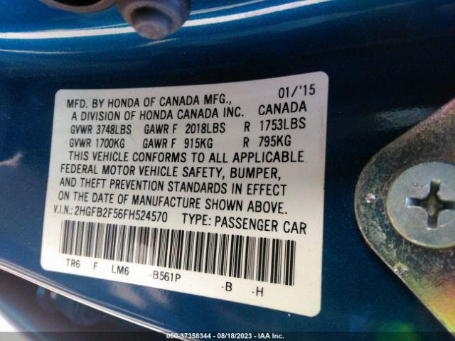 2HGFB2F56FH524570 Honda Civic Sedan Lx