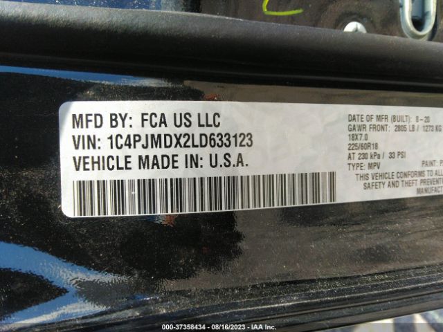 1C4PJMDX2LD633123 Jeep Cherokee Limited