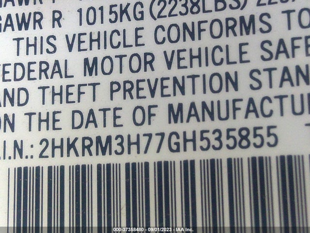 Honda Cr-v Ex-l 2016 2HKRM3H77GH535855 Image 9