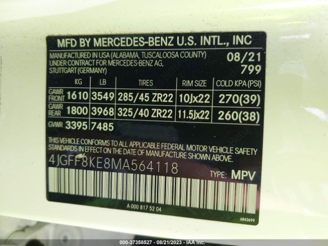 4JGFF8KE8MA564118 Mercedes-Benz Gls Amg Gls 63