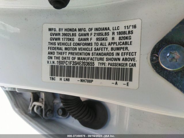 19XFC1F35HE203655 Honda Civic Sedan Ex-t