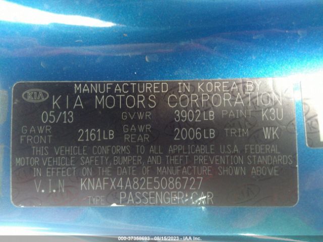 KNAFX4A82E5086727 KIA FORTE EX