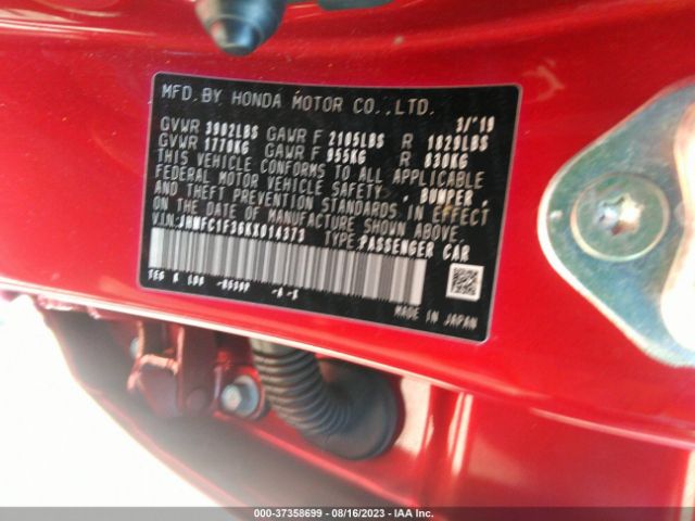 JHMFC1F36KX014373 Honda Civic Sedan Ex