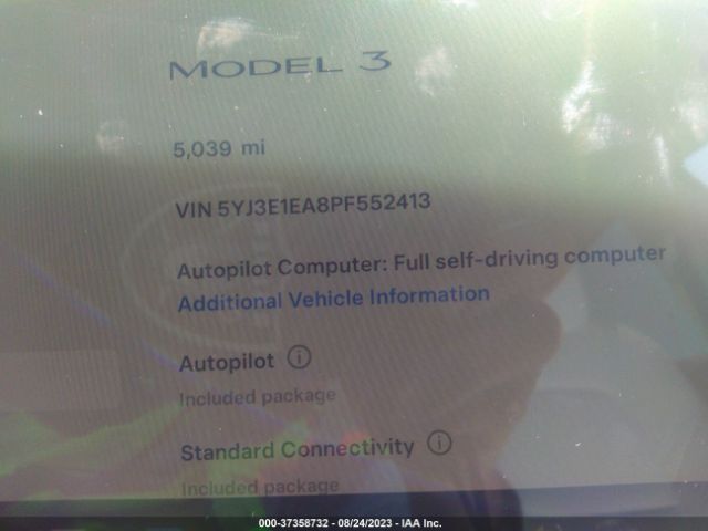 5YJ3E1EA8PF552413 Tesla MODEL 3