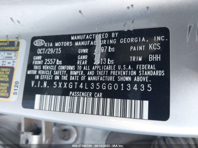 5XXGT4L35GG013435 KIA Optima Lx