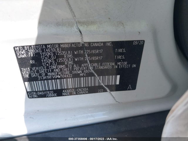 Toyota RAV4 LE 2021 2T3H1RFV6MW104422 Image 9