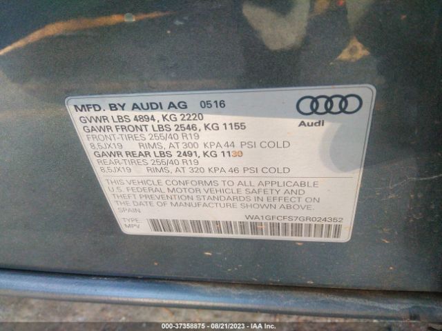 WA1GFCFS7GR024352 Audi Q3 2.0t Premium Plus