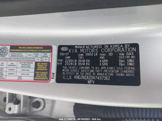 KIA Soul 2017 KNDJN2A20H7497362 Image 9