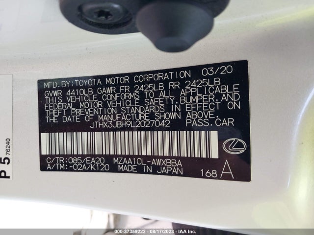 JTHX3JBH9L2027042 Lexus Ux Ux 200