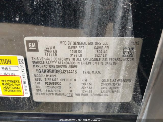 5GAKRBKD8GJ214413 Buick Enclave Leather