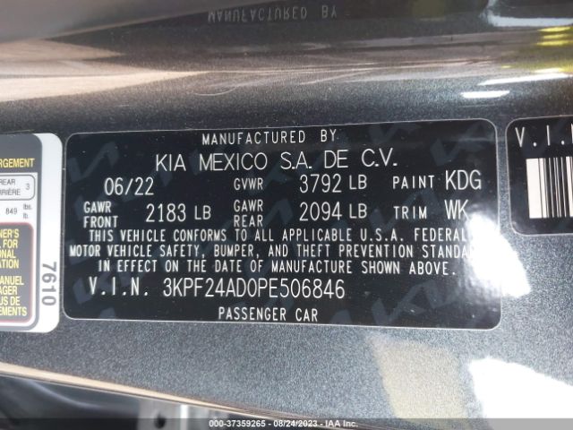 3KPF24AD0PE506846 KIA Forte Lxs