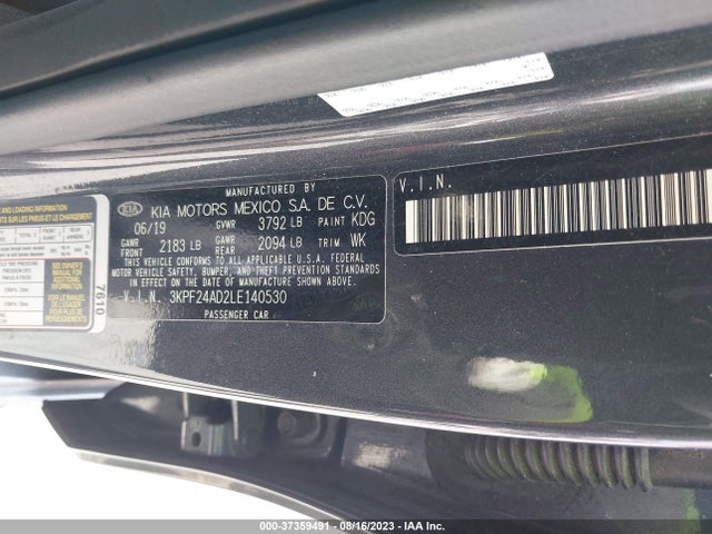 2020 KIA FORTE LXS VIN: 3KPF24AD2LE140530