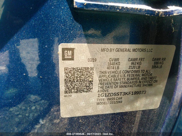 Chevrolet MALIBU LT 2019 1G1ZD5ST3KF189073 Image 9