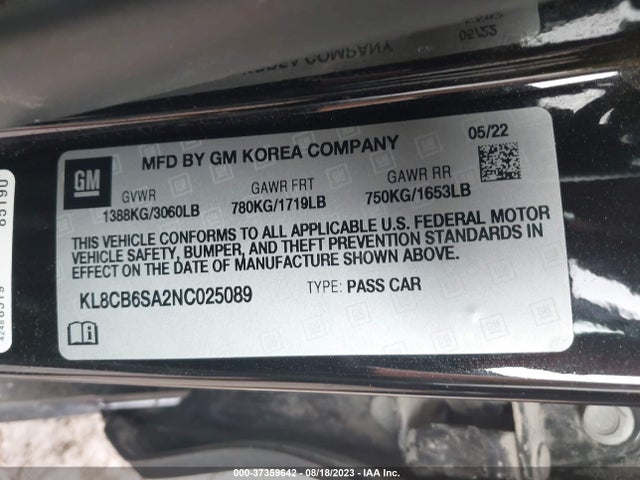 Chevrolet SPARK LS 2022 KL8CB6SA2NC025089 Image 9