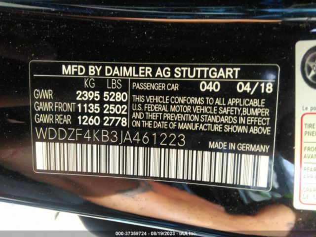 WDDZF4KB3JA461223 Mercedes-Benz E-class E 300