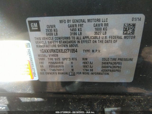 1GKKVRKDXEJ271054 GMC ACADIA SLT