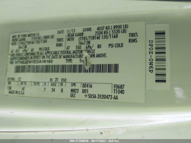 1FTNE2EW1EDA16160 Ford Econoline Cargo Van Commercial/recreational