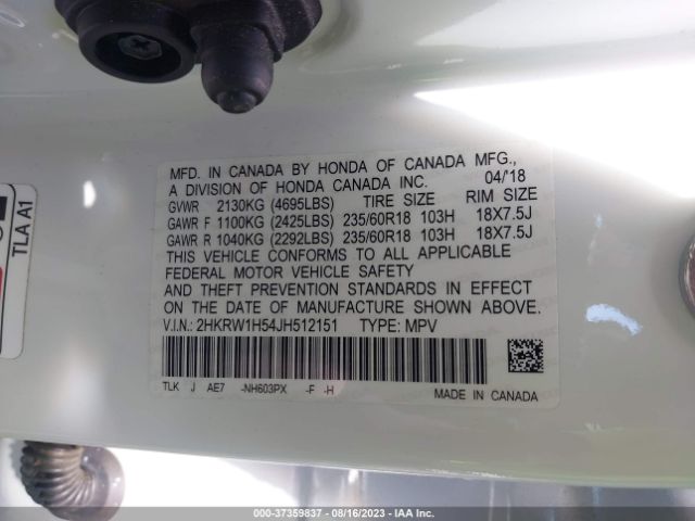 2HKRW1H54JH512151 Honda CR-V EX